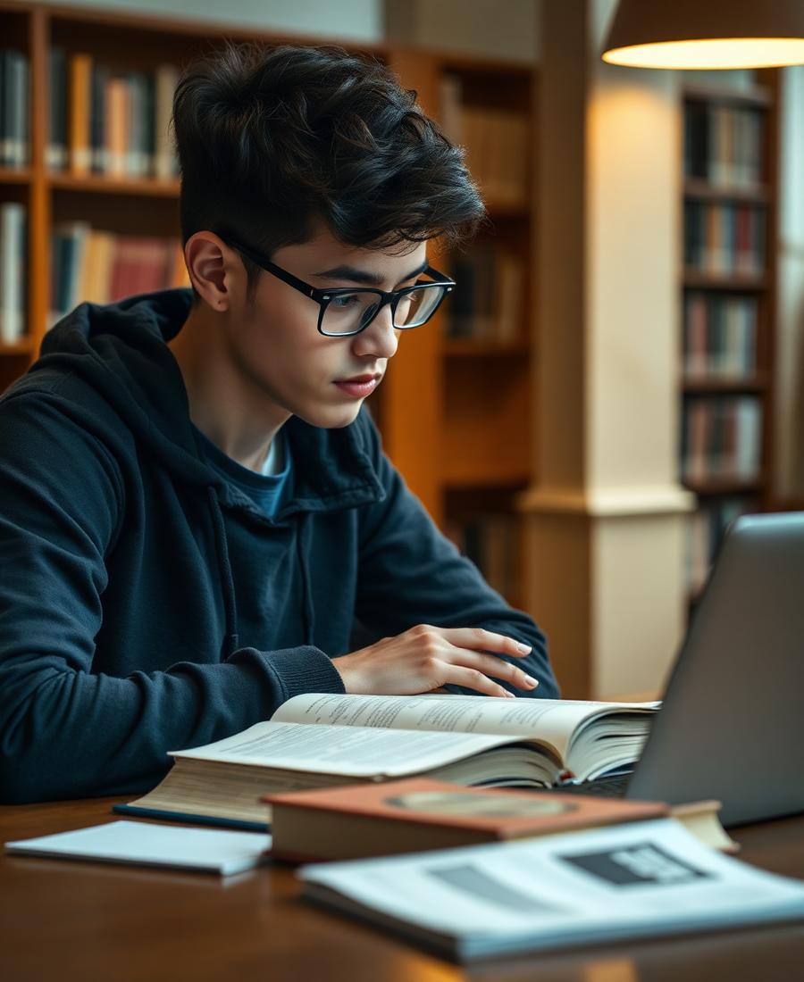 Student preparing for college applications